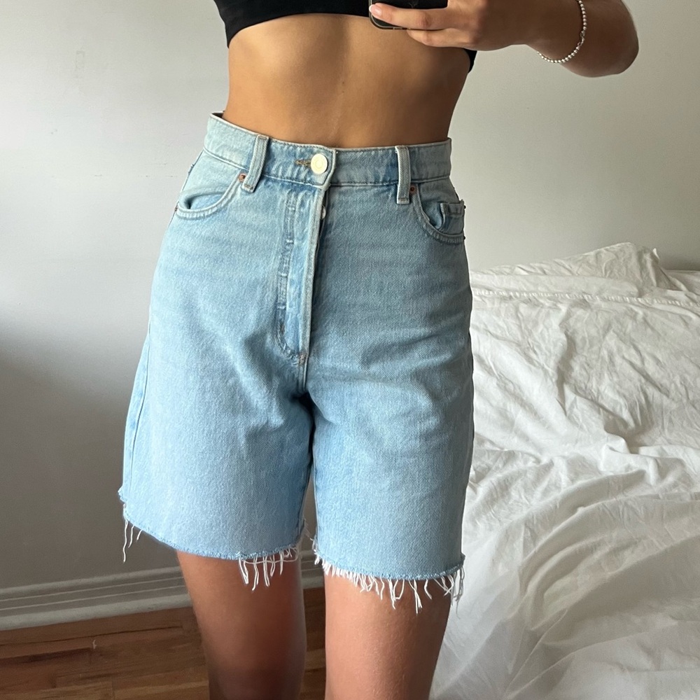 Garage Light Blue Jean Shorts